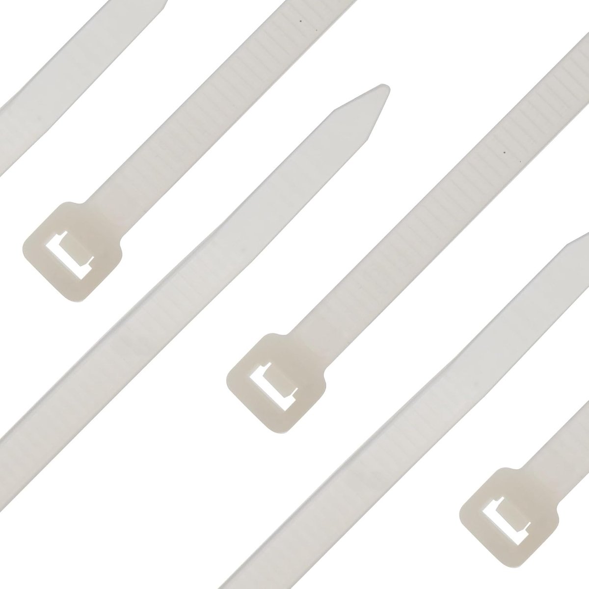 Kabelbinders 100 stuks - 250 x 2,5 mm - wit/naturel - scheurvast tot 8,2 kg - kabelbeheer - ShopVlot