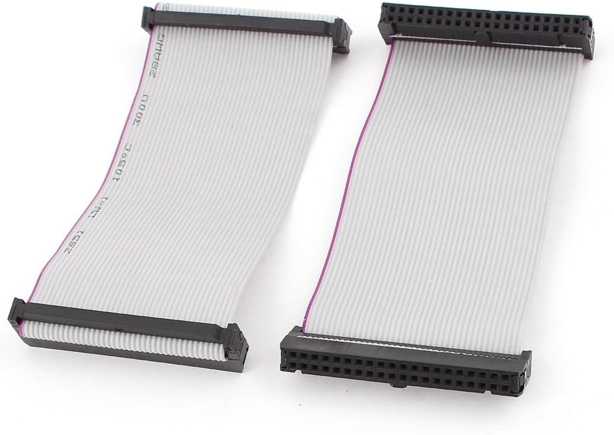 sourcingmap 2pcs FC40P 40Pin DIY IDC Socket Extension Flat Ribbon Cable 10cm - ShopVlot