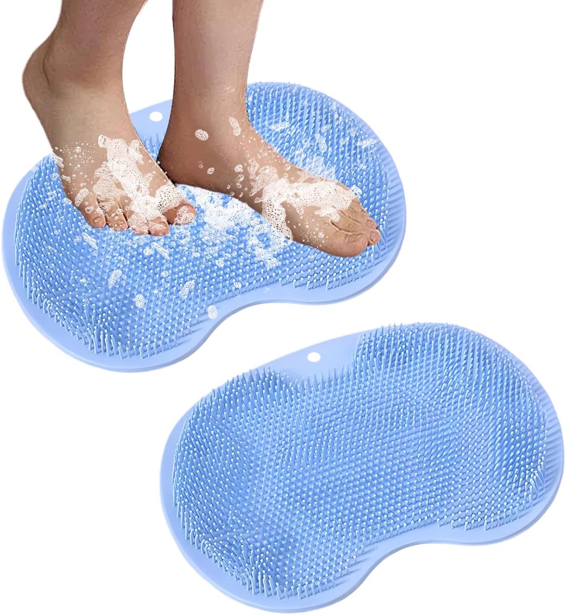 2Pcs Foot Scrubber for Shower, 28×20cm Foot Cleaner Massage Mat - ShopVlot