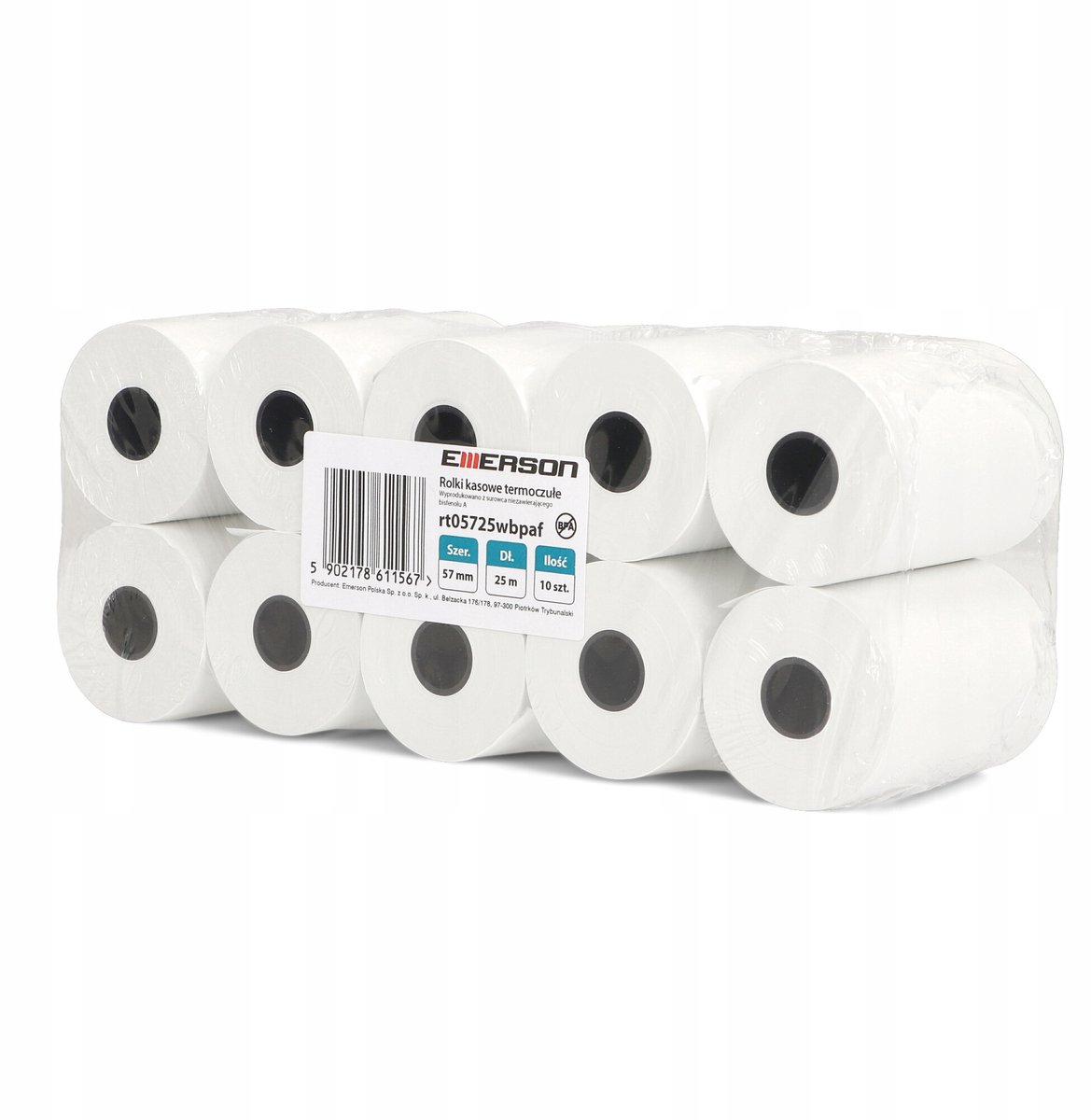 Emerson Thermische Kassabonnen 57x25mm - 10 Stuks, BPA-vrij