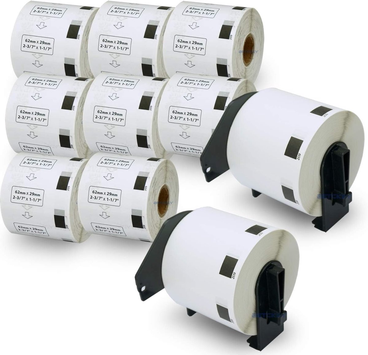 BETCKEY - Brother DK-11209 Replacement Labels 62mm x 29mm, Black on White, 8000 Small Address Labels Compatible with - ShopVlot
