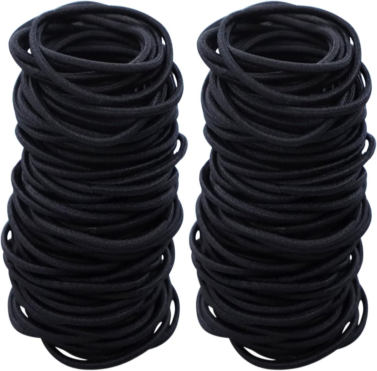 Pack of 100 Girls' Hair Bobbles, Black Hair Bobbles Without Metal, Small Elastic Hair Bands Ponytail Holder Hair - ShopVlot