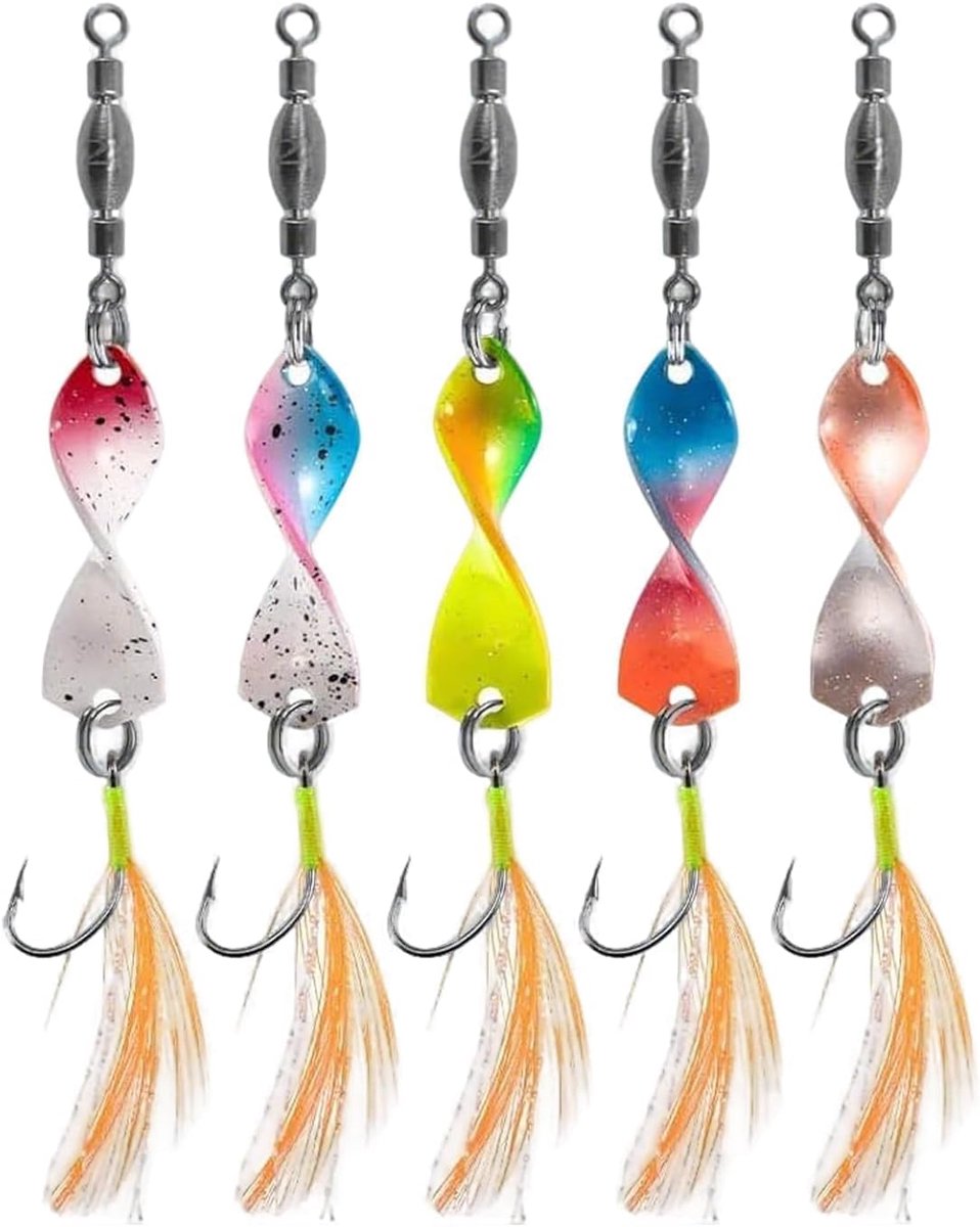 5pcs Trout Bait 360° Rotation Trout Fishing Tangle Free Fishing Lures Light Spinner Fishing High Reflectivity Trout - ShopVlot