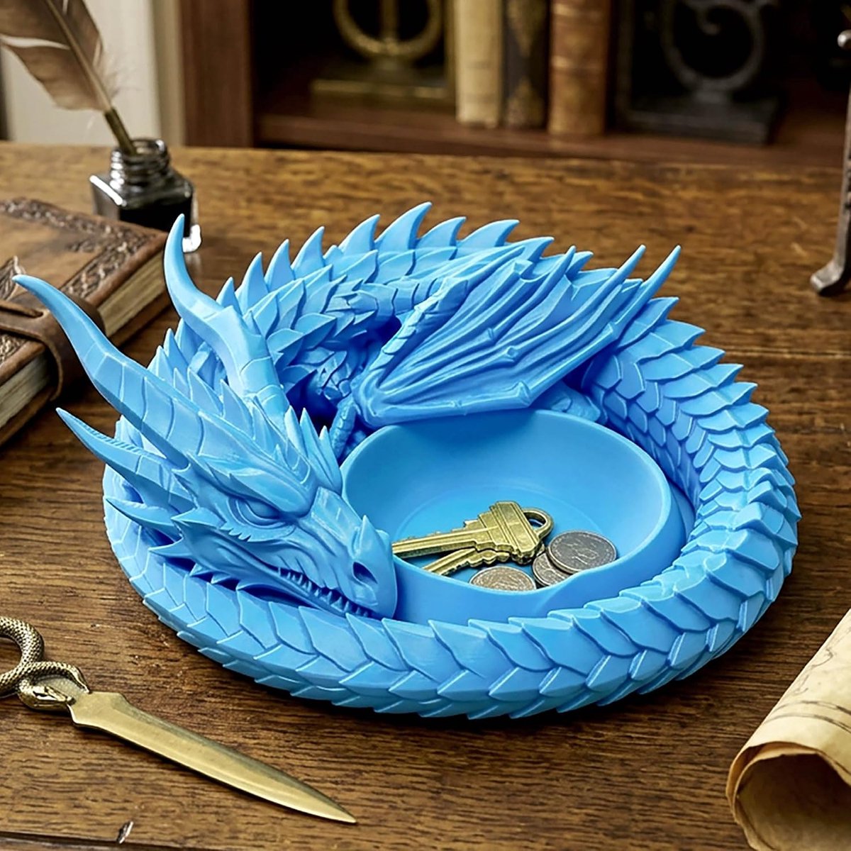 blauwe drakenfiguur schaduw fantasiedraak halloween beeldje feestartikelen - ShopVlot