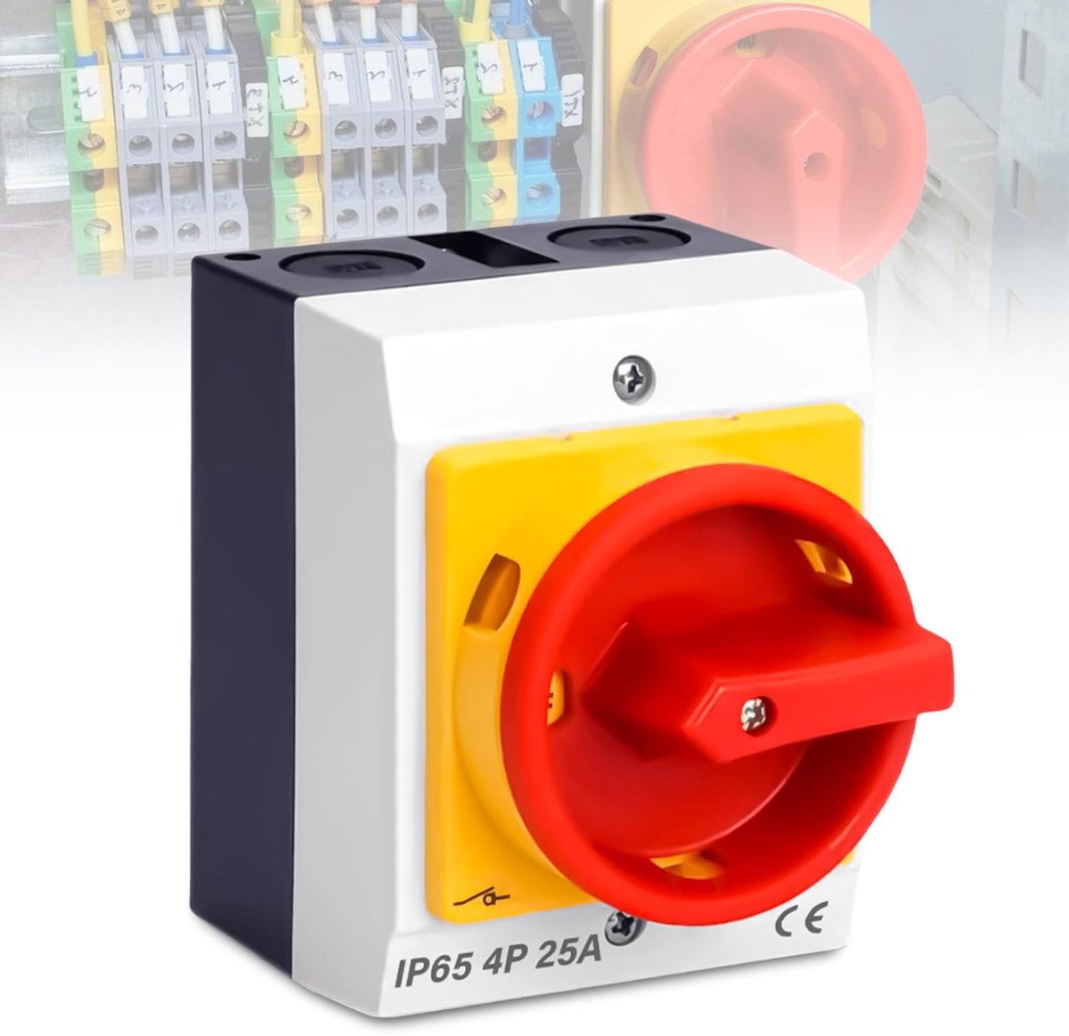 Main switch 25 A 4-pole in housing IP65 with plastic housing, rotatable for connection - ShopVlot
