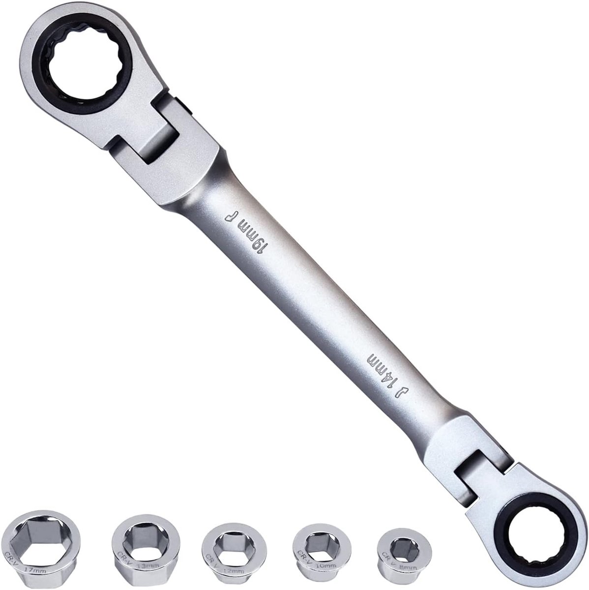 Ratelsleutel 7-in-1 - Flexibele kop 180° - 72-tands ratelsleutel - Ideaal voor compacte ruimtes - ShopVlot