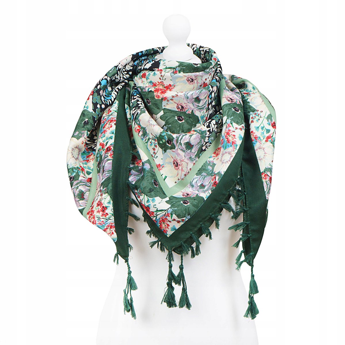 Grote Folkloristische Sjaal - Etnische Bloemenprint met Franjes