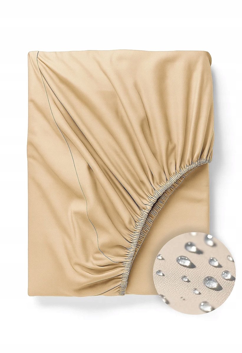 Waterdicht hoeslaken met elastiek 90x200 cm - Beige
