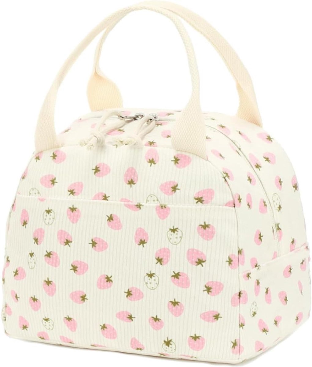 Lunchtas geïsoleerd - opvouwbaar aardbeien - draagbaar voor school - ideaal voor picknick - ShopVlot