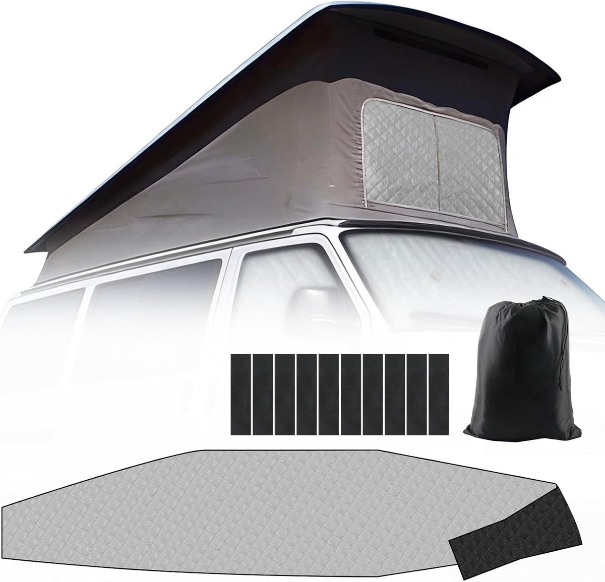 Interne isolatie pop top dakafdekking - vervanging VW T4 - meerlaags materiaal - 100% verduistering - m-winkel