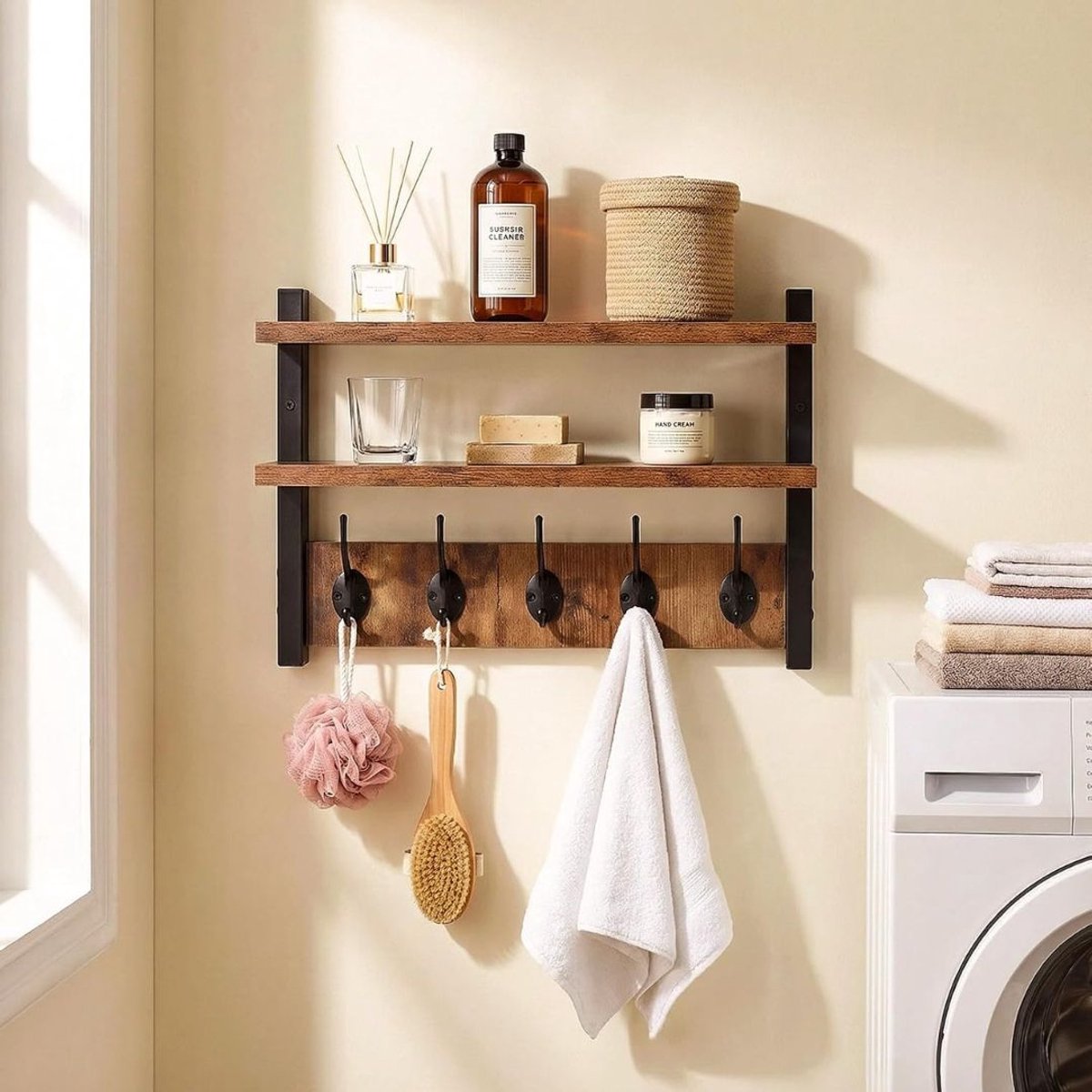 Zavio® Wandkapstok met Hoedenplank - Kapstok Hangend met Plank