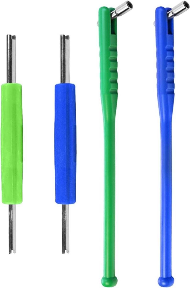 Tire Valve Remover Set - 4 delig - Blauw en Groen - Voor eenvoudig verwijderen en installeren van ventielen - ShopVlot