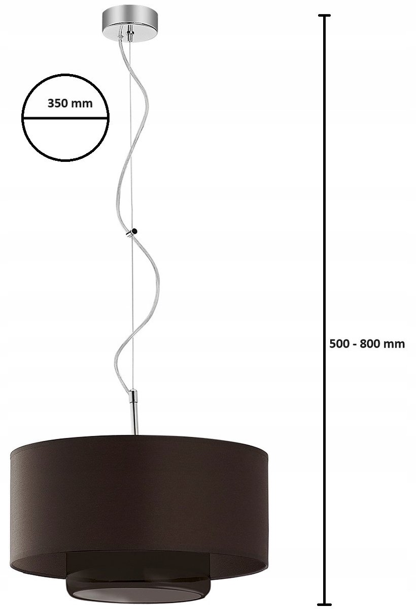 AVEO hanglamp 1-lichts rook glas wengé