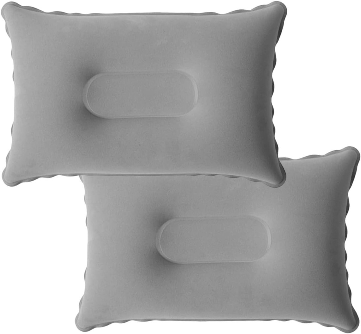 2 stuks opblaasbaar strandkussen, draagbaar, 27 x 43 cm, grijs - ShopVlot