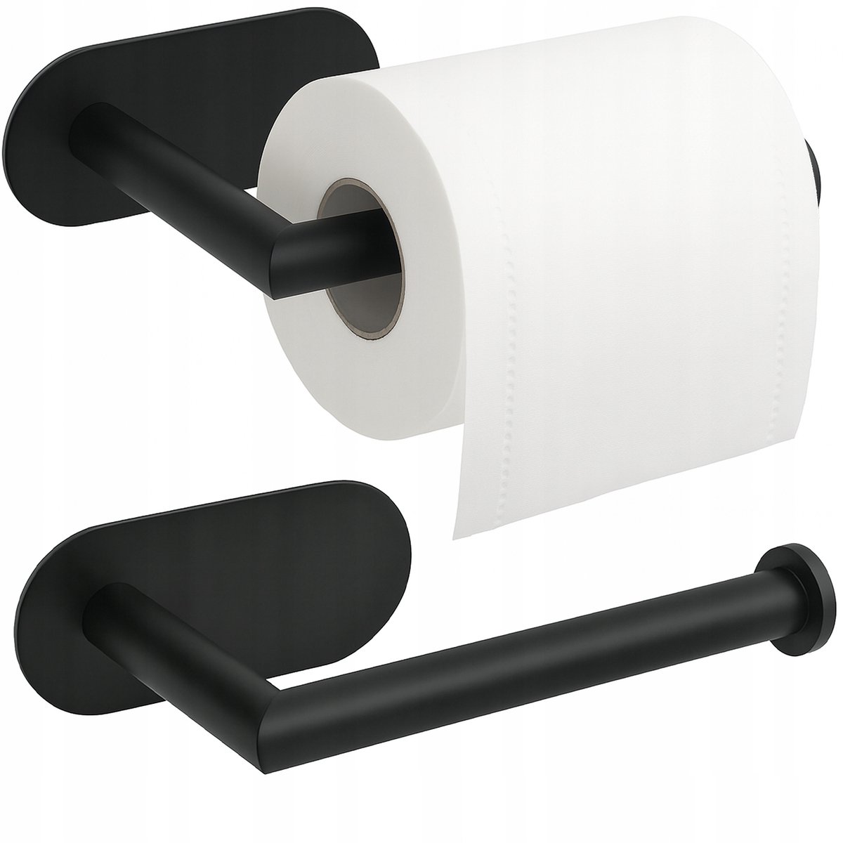 Zwarte Zelfklevende Toiletrolhouder - Loft Stijl, Zonder Boren