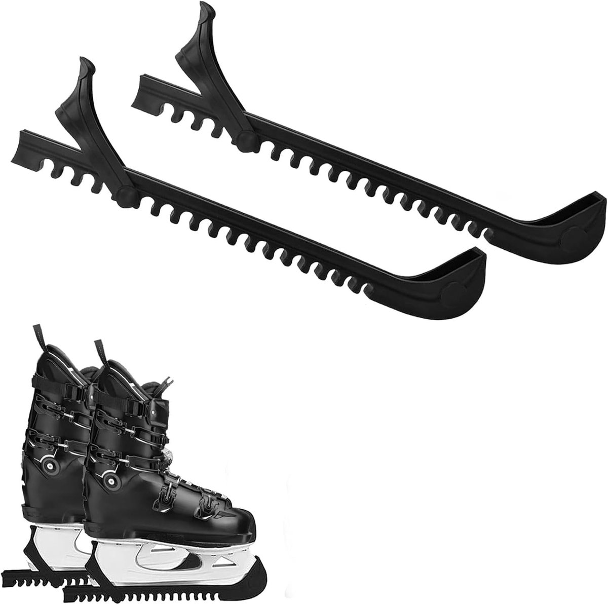Schaatsbeschermers - Zwart - 34,5 cm - Verstelbare Kunstschaatsbeschermers voor Kinderen en Volwassenen