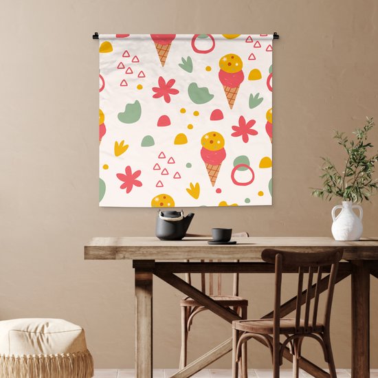 Tapisserie murale - Toile murale - Glace - Design - Été - 90x90 cm - Tapisserie