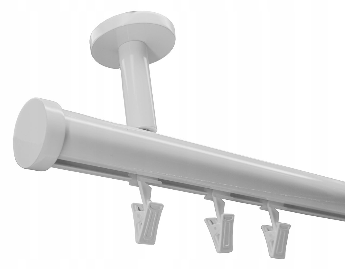 Aluminium Plafond Gordijnrail 28mm Wit 150cm Compleet met Haken
