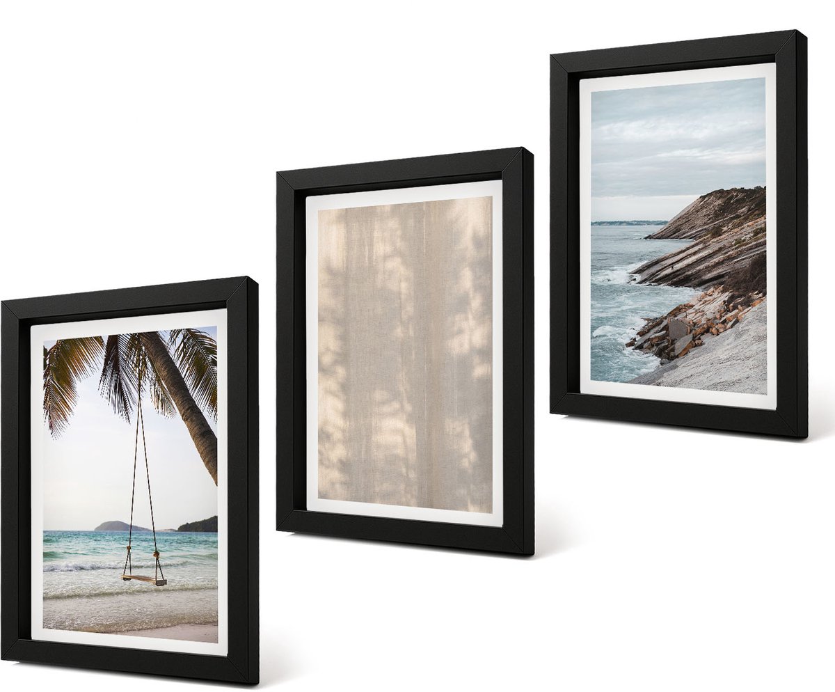 Coloray 4-Delige Schilderij Set - Zomers zand en uitzicht op zee Zomerse landschappen - 20 x 30 cm - Decoratieve Muurdecoratie - Slaapkamer - Decoratieve Schilderijen