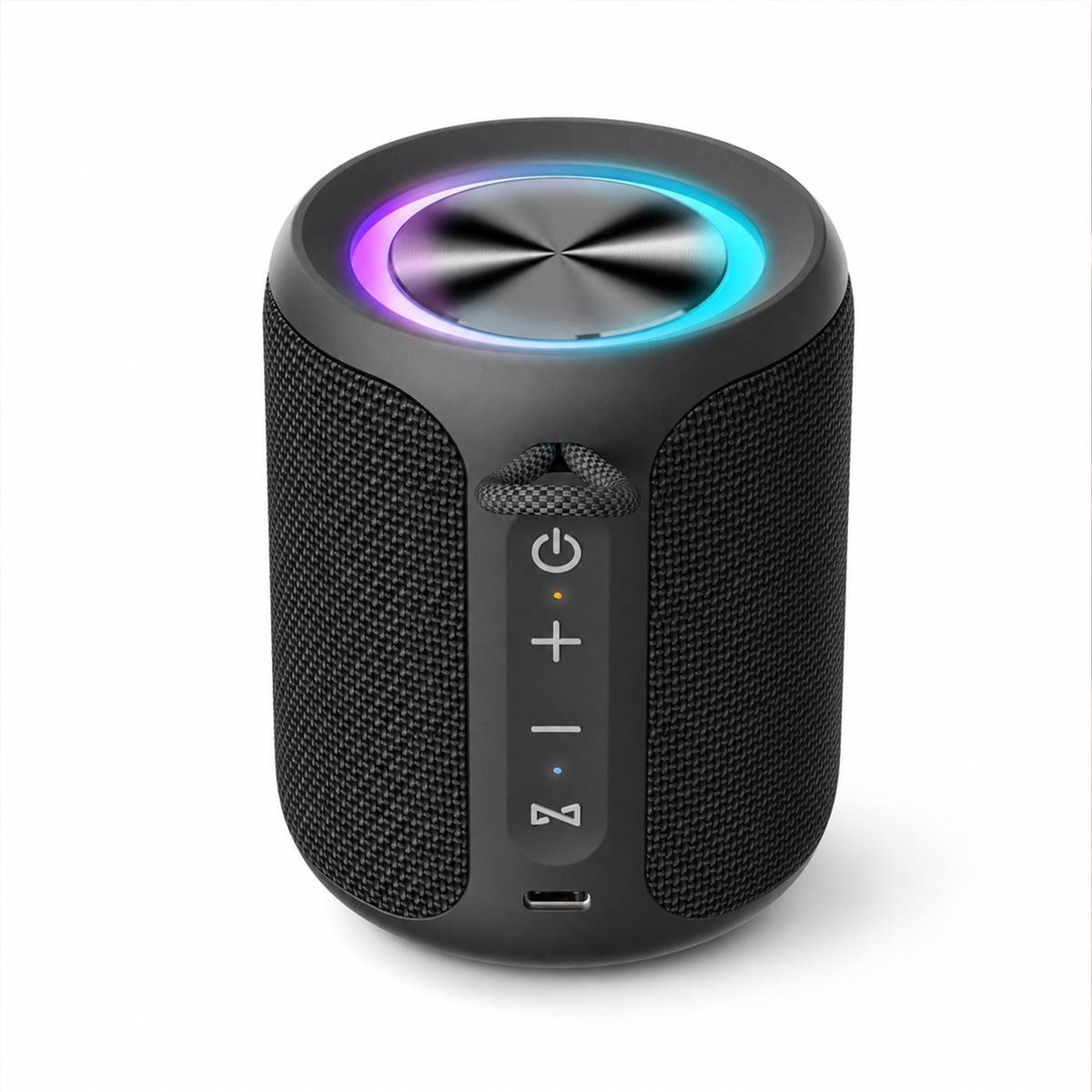 Musthavz Groove2 Bluetooth Speaker – 12W Draadloze Muziekbox – IPX6 Waterbestendig – Sfeerverlichting – TWS – Zwart