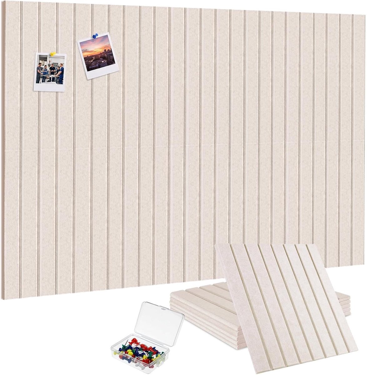 Prikbord vilt 90 x 60 cm, 6 prikborden met 40 plakstrips - ShopVlot
