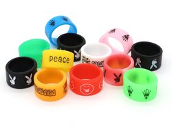 12pcs Vape Rings for RDA RBA Tank, Silicone, Dustproof, Non-Slip Band, Vapor Mechanical Mods Random Design and Color - ShopVlot