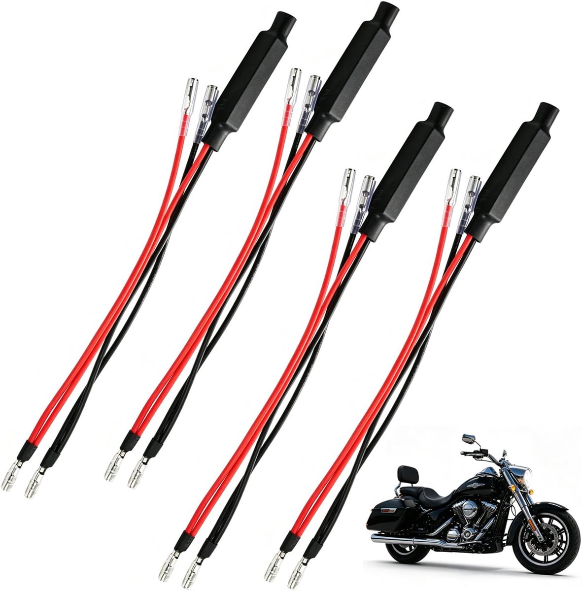 4 stuks motorfiets belastingsweerstand 10 W 10 Ω, motorfiets led-knipperlichten DC 12 V, mini-controlelampen-adapter - ShopVlot