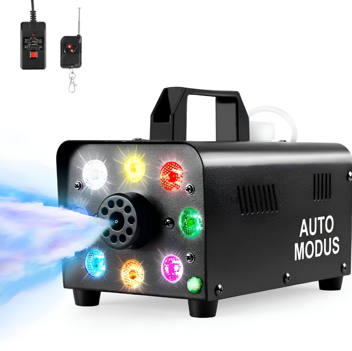 VALI® Rookmachine - Mist Machine - Met Draadloze Afstandsbediening en LED Verlichting - Zwart - 27cm x 17cm x 15cm