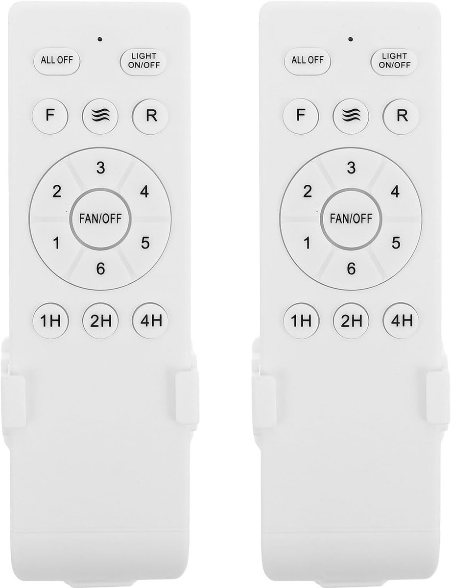 Afstandsbediening voor Plafondventilator - Wit - 13,7 x 13,7 x 2,2 cm - Compacte Afstandsbediening met 6 Snelheden en Timerfunctie - Voor Plafondventilatoren