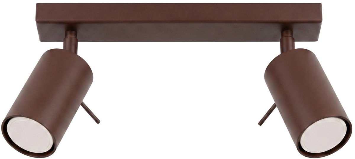 Sollux Lighting Plafondlamp RING - GU10 - bruin - staal - 30x6x16cm