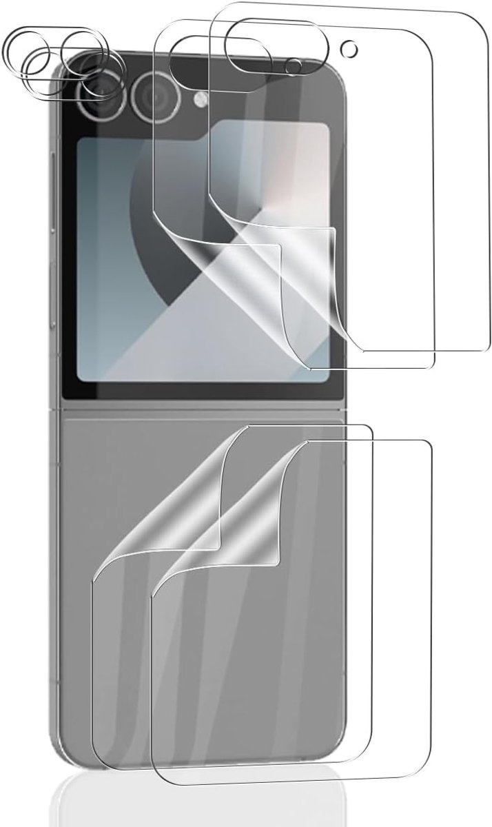 Galaxy Z Flip 6 Screen Protector, TPU Film, 2 Pieces and 2 Pieces Camera Glass [2 + 2 Pack), Bubble-free - ShopVlot