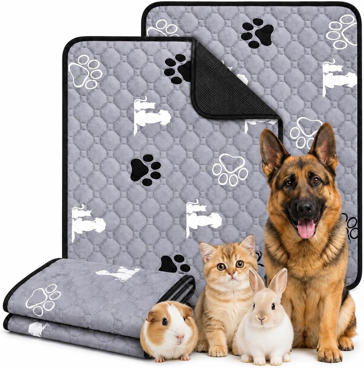 2 stuks wasbare puppyonderlegger, 60 x 90 cm, super absorberend, lekvrij - ShopVlot