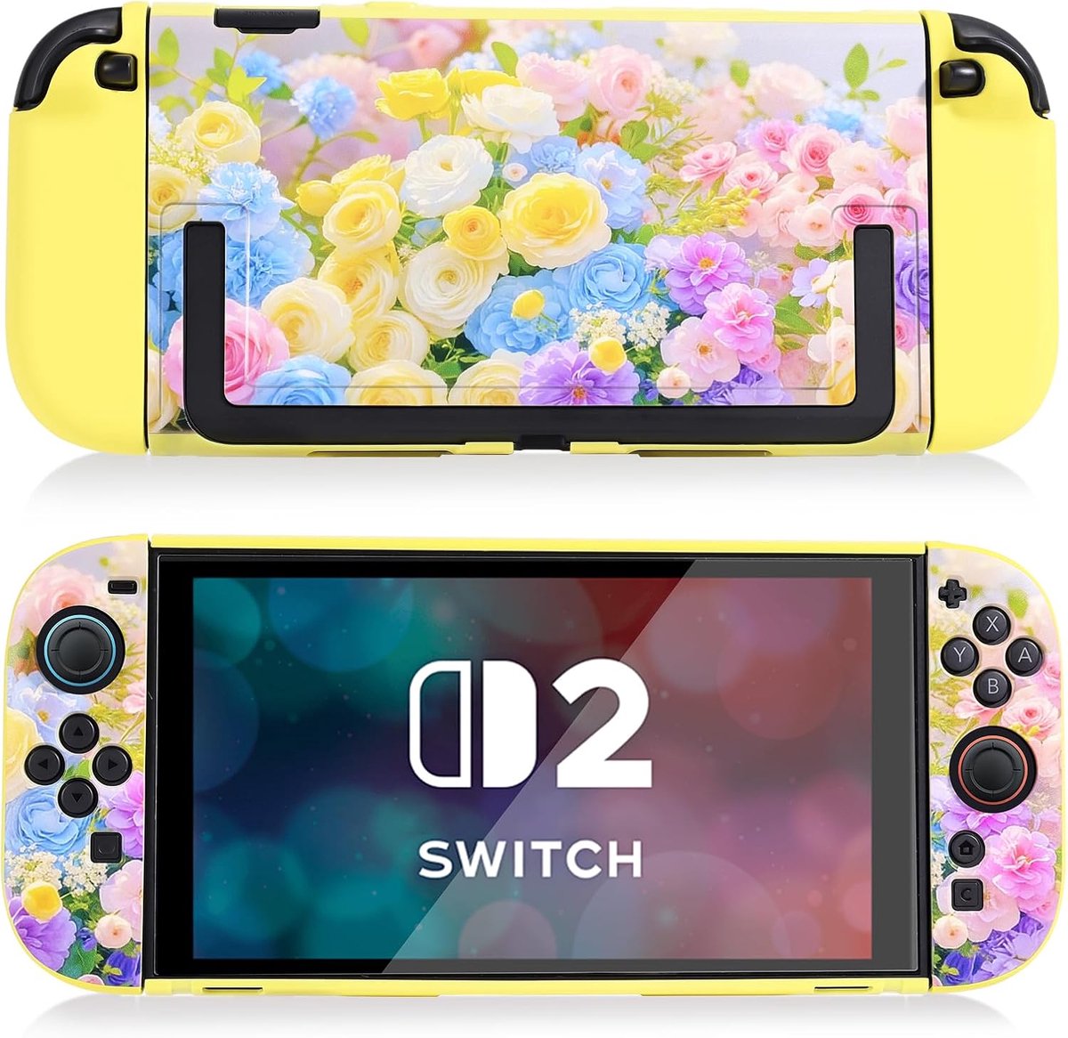DLseego Dockable Compatible with Switch 2 Case, Floral Pattern, Hard Case Slim PC, Anti-Scratch and Shock Absorption - ShopVlot