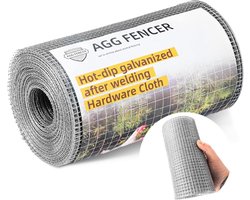 AggFencer 20cm x 7.6m Hardware Cloth 0.5cm Chicken Mesh Fence 23Ga, Hot-Dipped Galvanized After Welding Garden Plant - ShopVlot