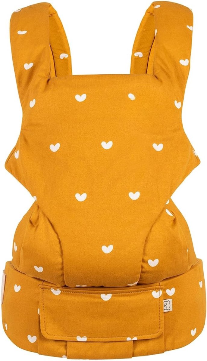 Verte Ergonomische Draagzak - Draagzak Vanaf de Geboorte – 3-in-1 met Kind Naar Voren – Ergonomische - Verstelbare Draagzak – 7-55 lbs – Mosterdgeel