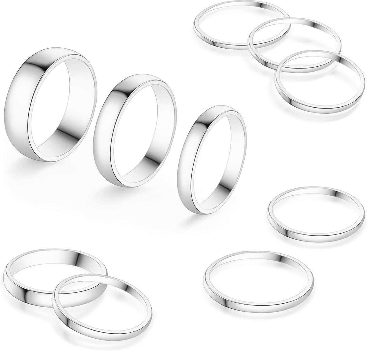 ALEXCRAFT 15 Pieces Women's Ankle Rings Set, Stainless Steel, Stackable Ring, Midi Rings, Minimalist Finger Rings, Set - ShopVlot