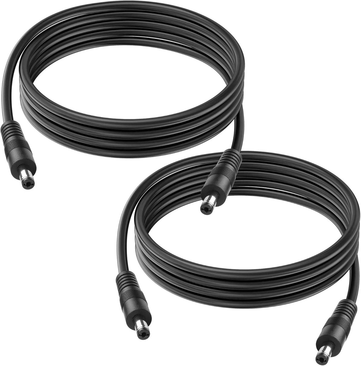 GINTOOYUN DC to Cable, 2pcs 6FT 18AWG Extension Cable 5.5mm x 2.1mm Plug to Plug, Power Cable for LED, CCTV, Car - ShopVlot