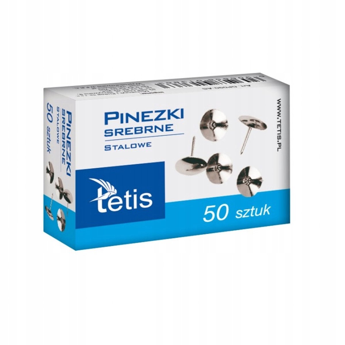Zilveren Kantoorprikkers 50 stuks voor prikbord