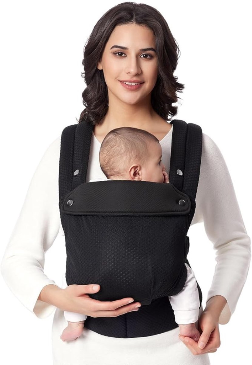 Verte Ergonomische Draagzak - Air Mesh-Draagzak – Lichtgewicht en Ademende Draagzak van Mesh – Ergonomische Draagzak met X-Vormig Rugontwerp – Verbeterde Ondersteuning van de Onderrug voor Comfort het Hele Jaar Door – Zwart