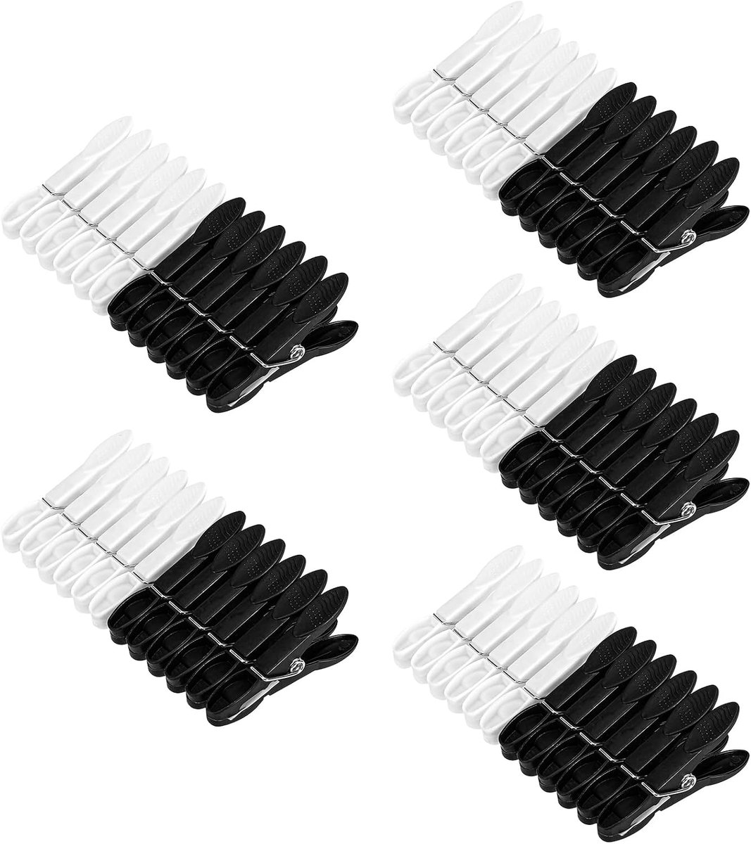 Collazoey 60 Pieces Clothes Pegs Black White Non-Slip Leaves No Trace for Clothes Line or Clothes Rack, Towel - ShopVlot