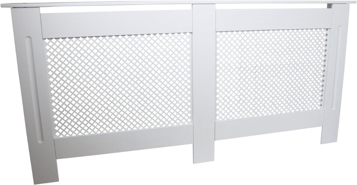 QUOVO® Radiatorbekleding - Radiatoromkasting - Radiatorombouw - Ombouw Verwarming – Radiatorhoes – Verwarmingshoes – Radiator Afdekking – Wit - 172 x 82 x 19cm