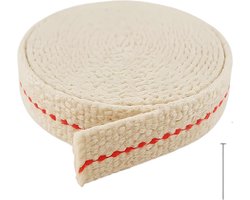 CZ Store - Olielamp Lonten - 5M X 11MM - ✮LEVENSLANGE GARANTIE✮ Katoen Pit met Middenlijn Gestippeld voor Binnen & - ShopVlot