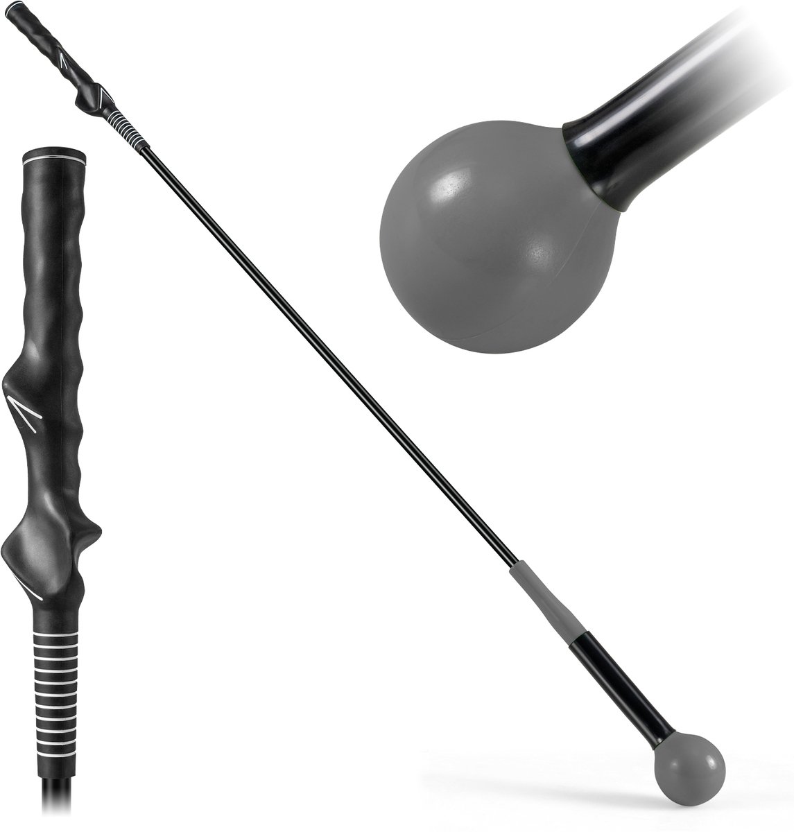 COSTWAY Golf Swing Trainer, 80/100/120 cm golftrainingshulp met gewichtskop, golf-vliegtrainer voor houdingscorrectie, binnen en buiten, golfzwaaitrainer voor beginners, professionals