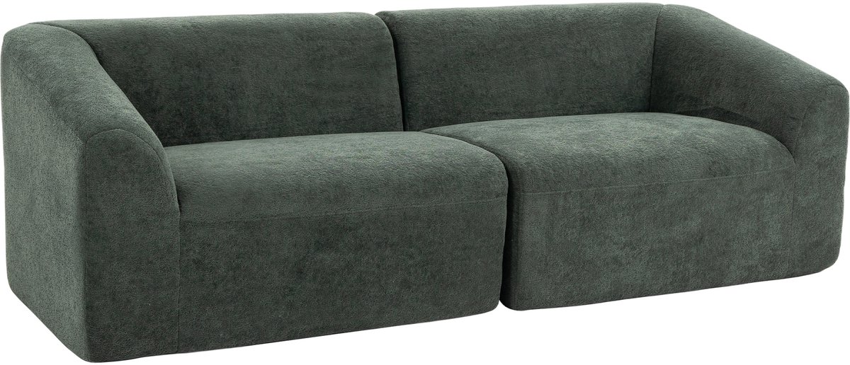 HOMCOM-3-zitsbank - Chenille (100% polyester) - 225 x 93 x 68 cm - Donkergroen