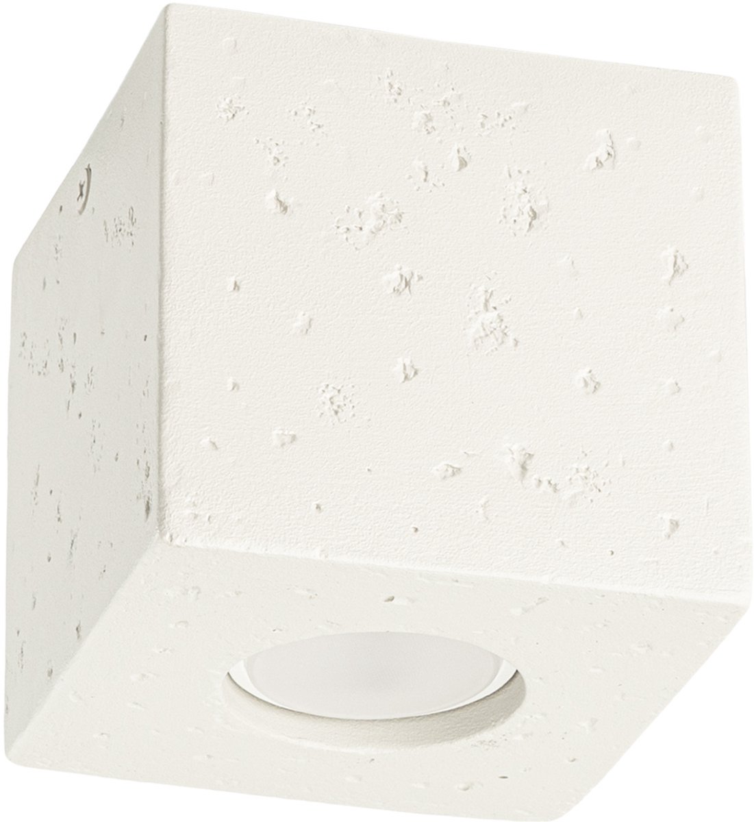 Sollux Lighting Plafondlamp Quad - GU10 - beige - concreet - 10x10x10cm
