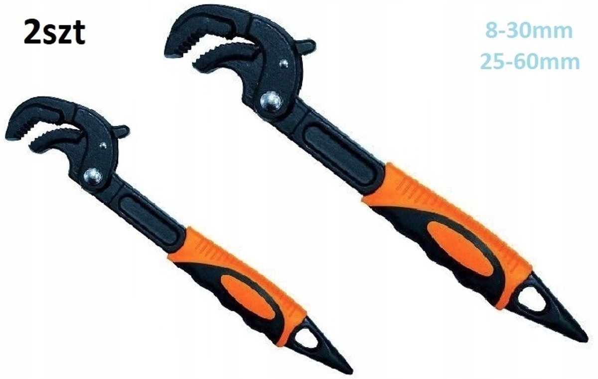 2x Verstelbare pijpsleutel "Beast" 8-60mm - Kwaliteit staal