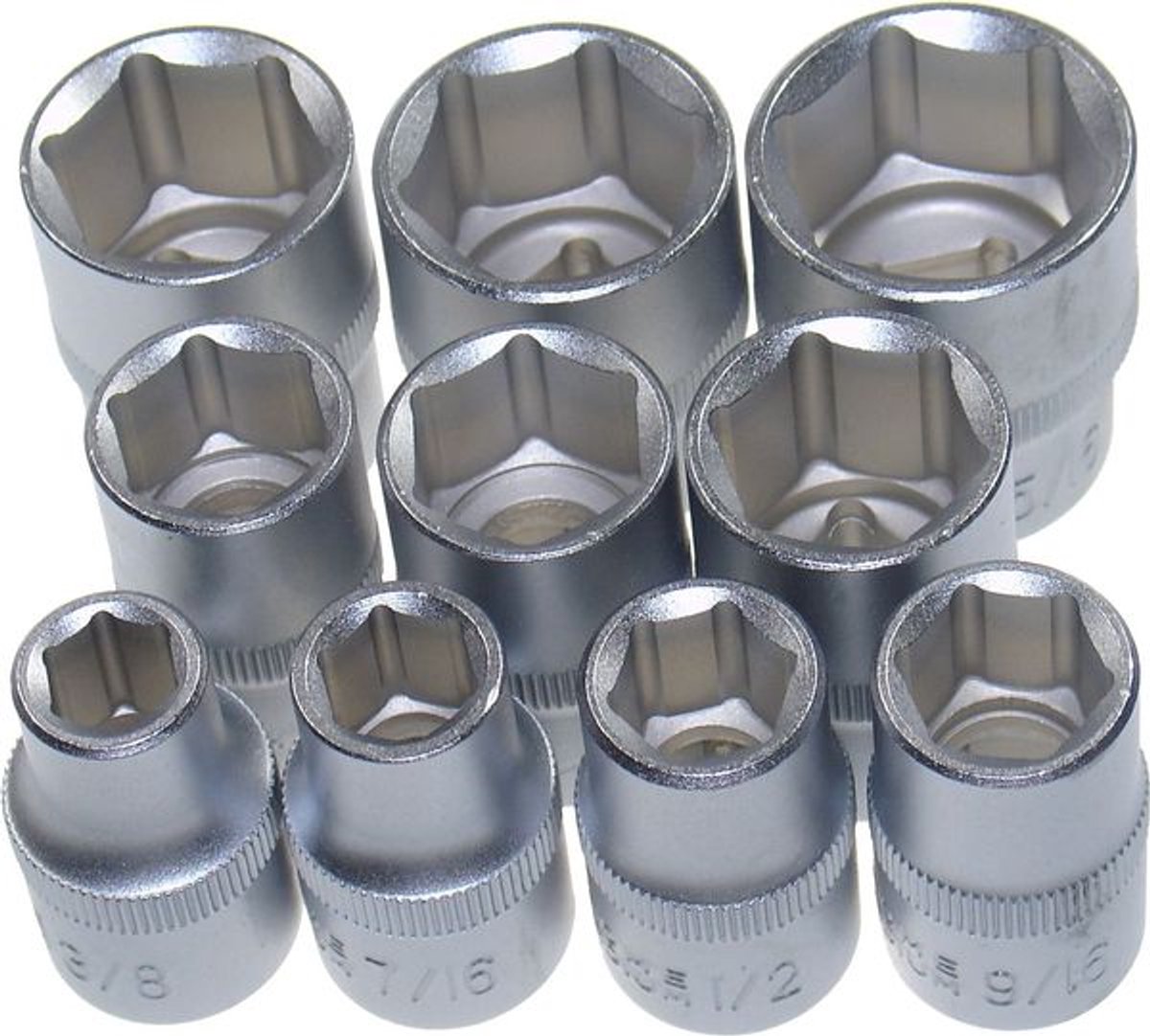 Dopsleutel Set 1/2", 3/8"-15/16", 10 stuks