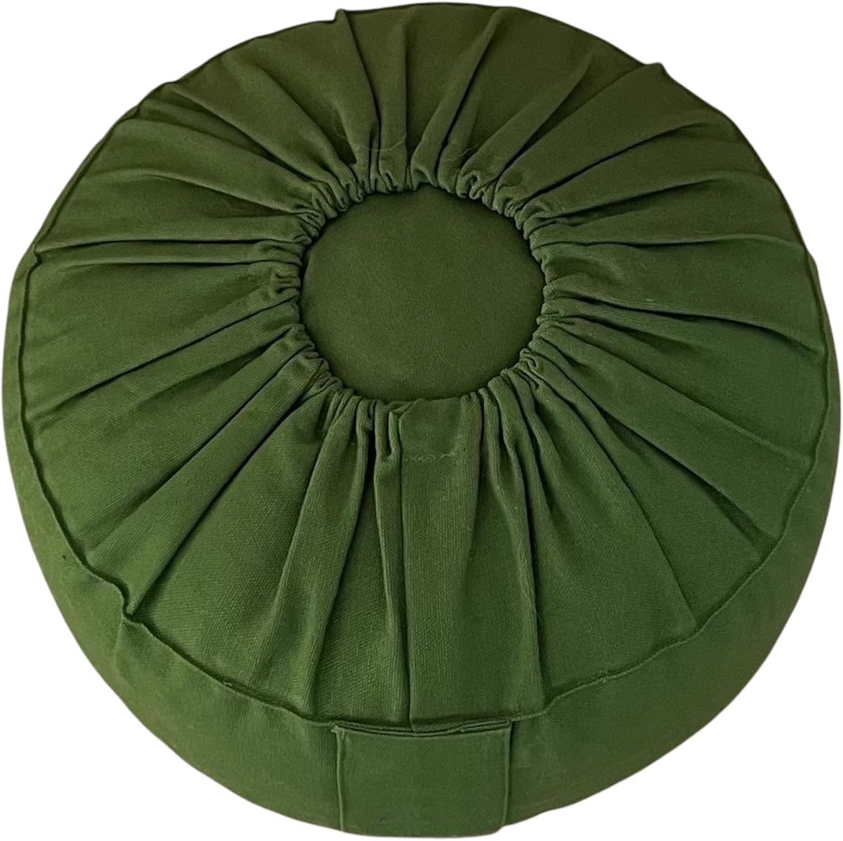 Meditatiekussen - Beige - Ø33 cm - Hoogwaardig Kussen met Borduursel - Voor Yoga en Meditatie