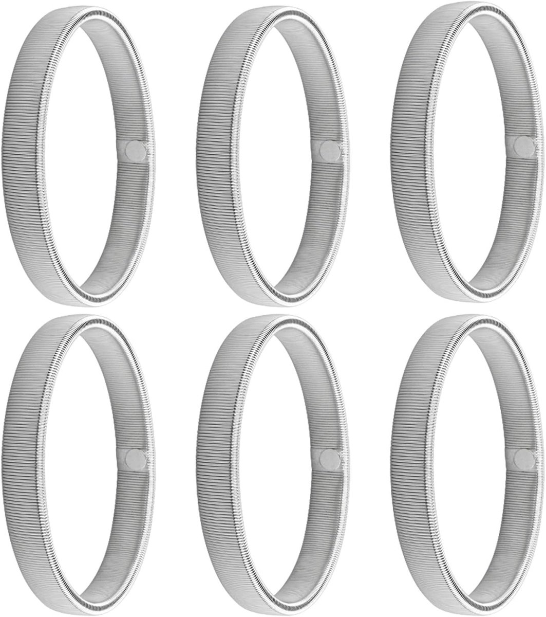 3 Pairs Silver Sleeve Holders, Women and Men Shirt Sleeve Holder, Elastic Metal Bracelets for Long Sleeves, Silver, M - ShopVlot