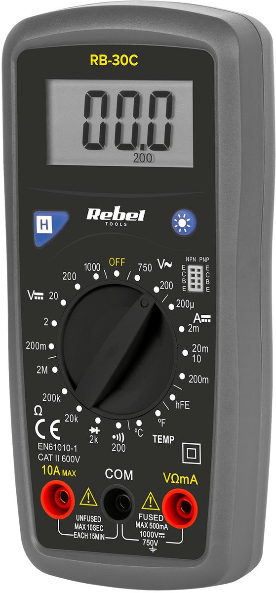 Rebel RB-30C AC/DC universele digitale meter